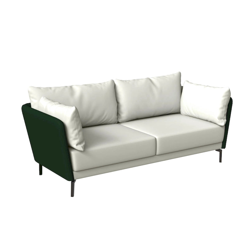 Luxify 3-Seater Leather Sofa in Upholstered Leather with Metal Legs & Removable Cushions for Living Room & Lounges