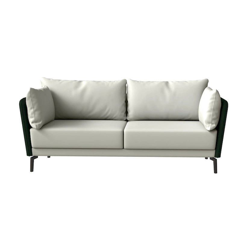 Luxify 3-Seater Leather Sofa in Upholstered Leather with Metal Legs & Removable Cushions for Living Room & Lounges