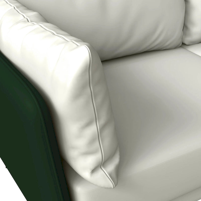 Luxify 3-Seater Leather Sofa in Upholstered Leather with Metal Legs & Removable Cushions for Living Room & Lounges