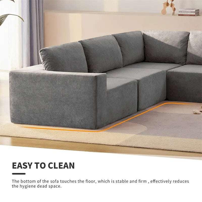 Modular L Shaped Sectional Sofa,Floor Couch Set,Upholstered Furniture