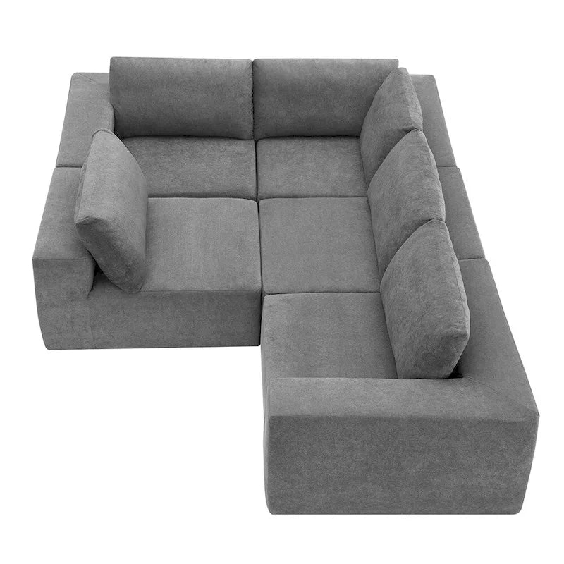 Modular L Shaped Sectional Sofa,Floor Couch Set,Upholstered Furniture