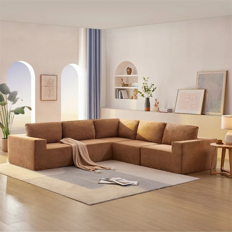 Modular L Shaped Sectional Sofa,Floor Couch Set,Upholstered Furniture