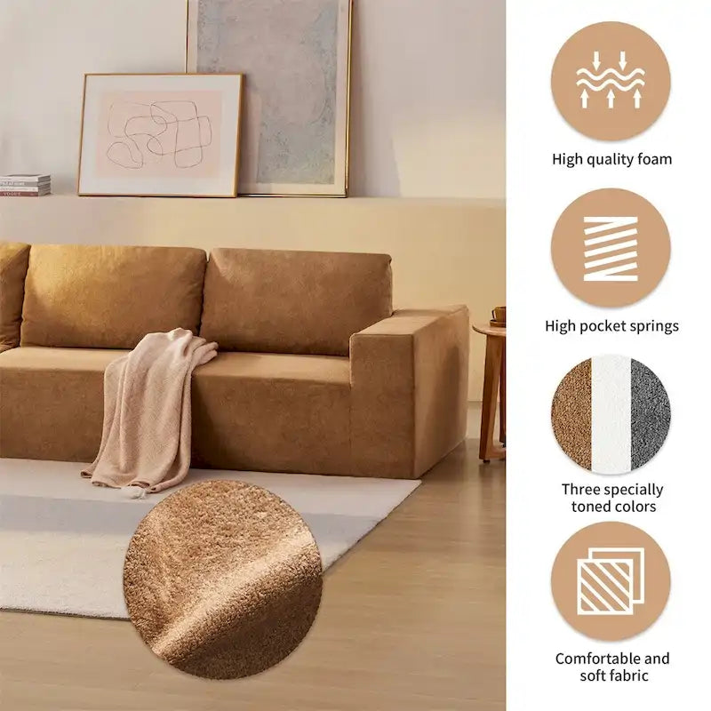 Modular L Shaped Sectional Sofa,Floor Couch Set,Upholstered Furniture
