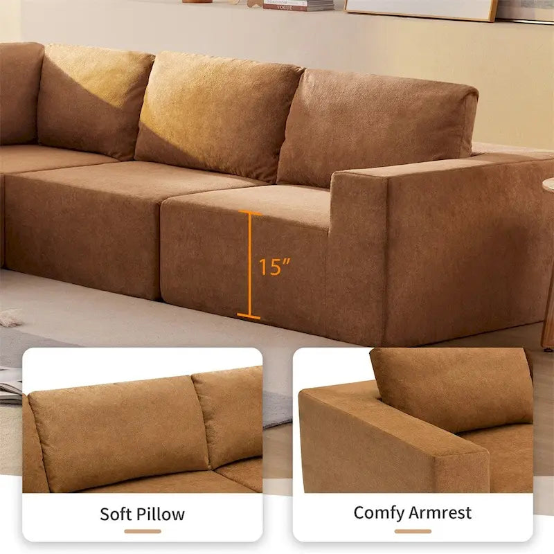 Modular L Shaped Sectional Sofa,Floor Couch Set,Upholstered Furniture