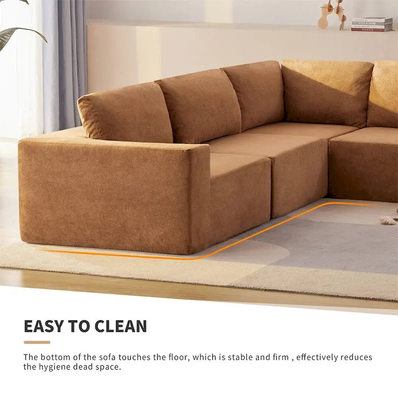 Modular L Shaped Sectional Sofa,Floor Couch Set,Upholstered Furniture