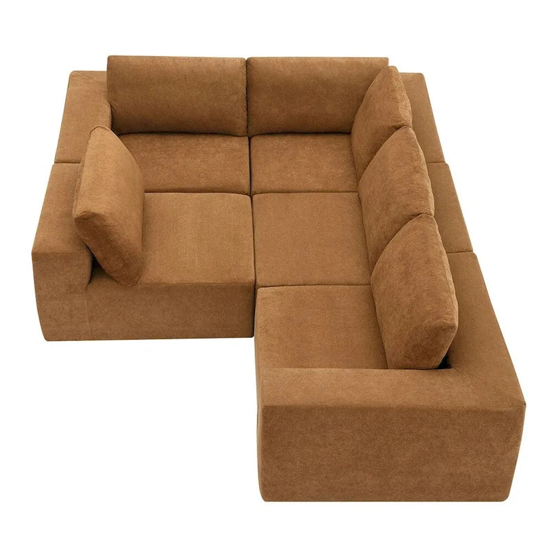 Modular L Shaped Sectional Sofa,Floor Couch Set,Upholstered Furniture