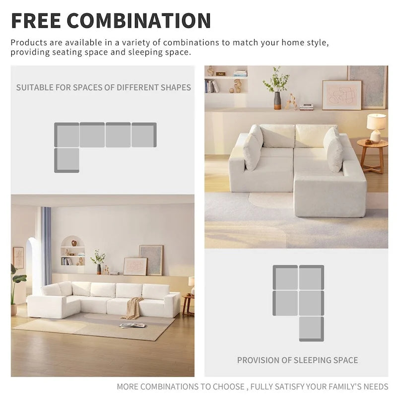 Modular L Shaped Sectional Sofa,Floor Couch Set,Upholstered Furniture