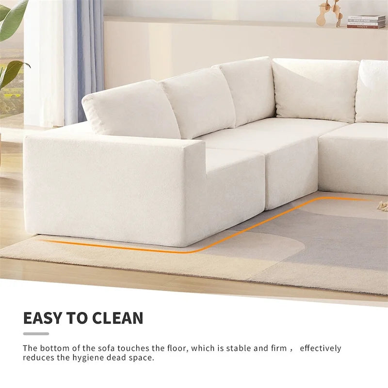 Modular L Shaped Sectional Sofa,Floor Couch Set,Upholstered Furniture