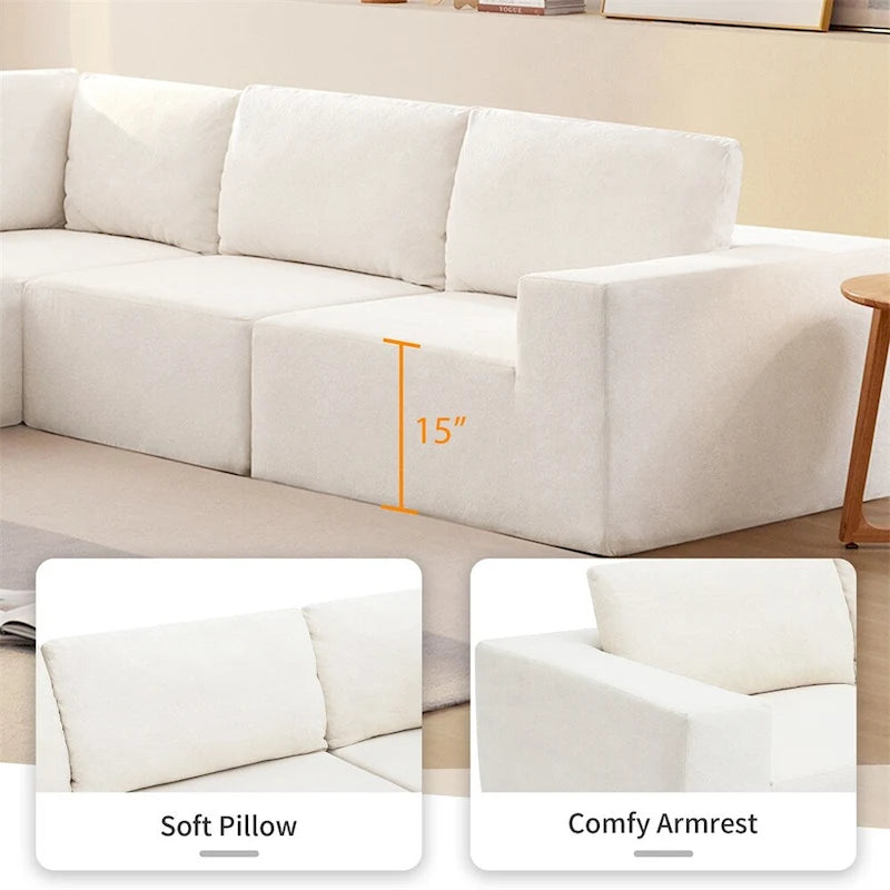 Modular L Shaped Sectional Sofa,Floor Couch Set,Upholstered Furniture
