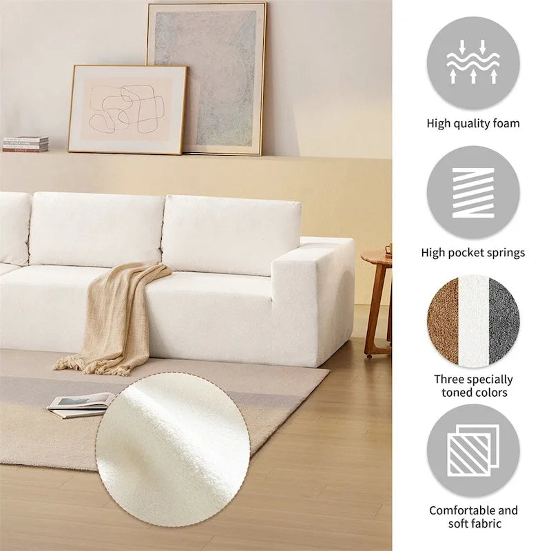 Modular L Shaped Sectional Sofa,Floor Couch Set,Upholstered Furniture