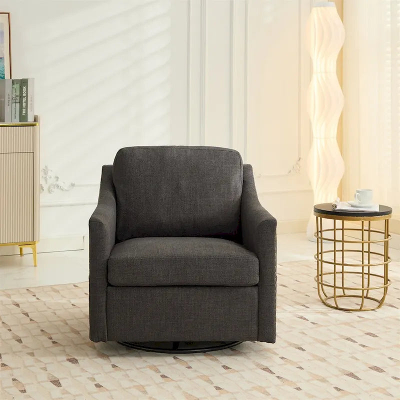 Modern Fabric Accent Swivel Chair with USB Ports, Set of 1