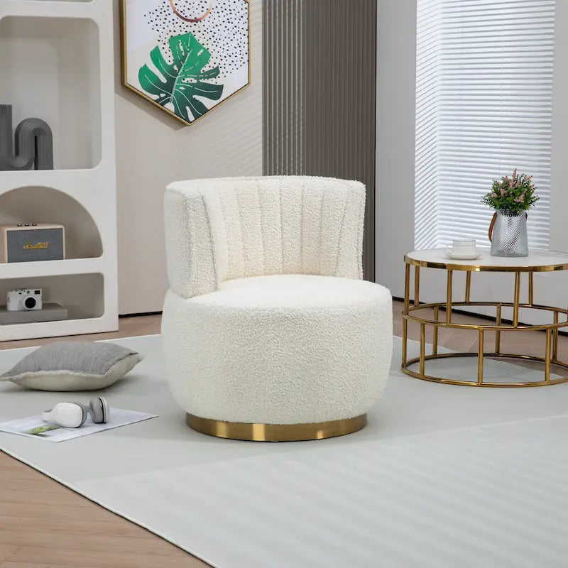 360 Degree Swivel Cuddle Barrel Accent Sofa Chairs
