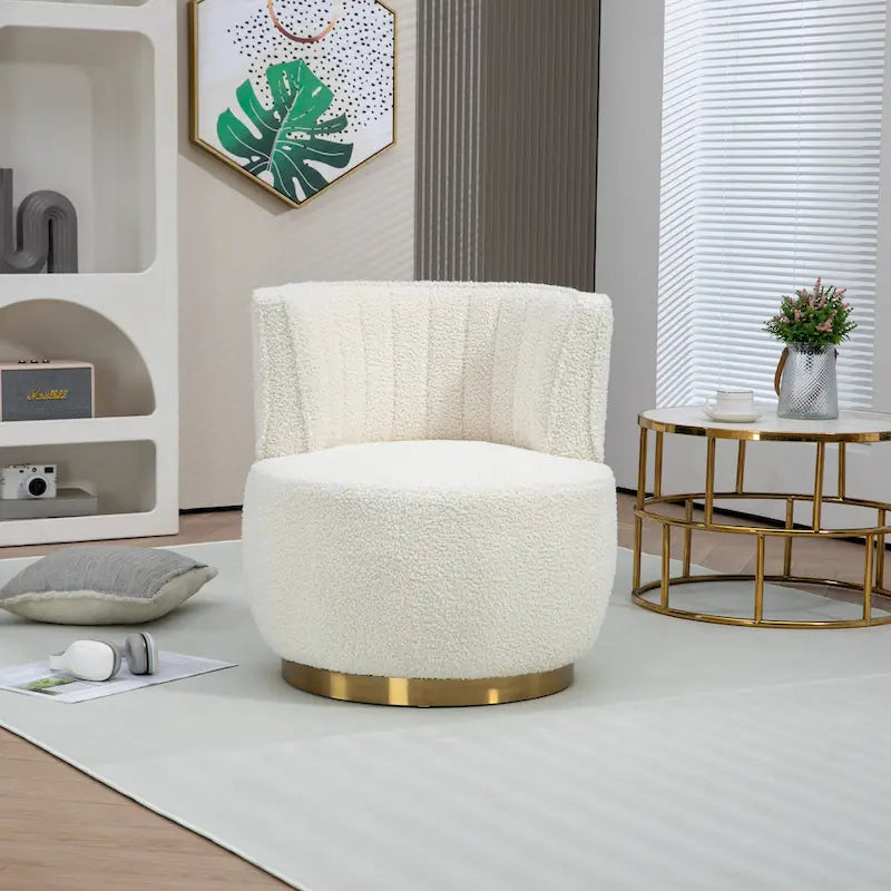 360 Degree Swivel Cuddle Barrel Accent Sofa Chairs