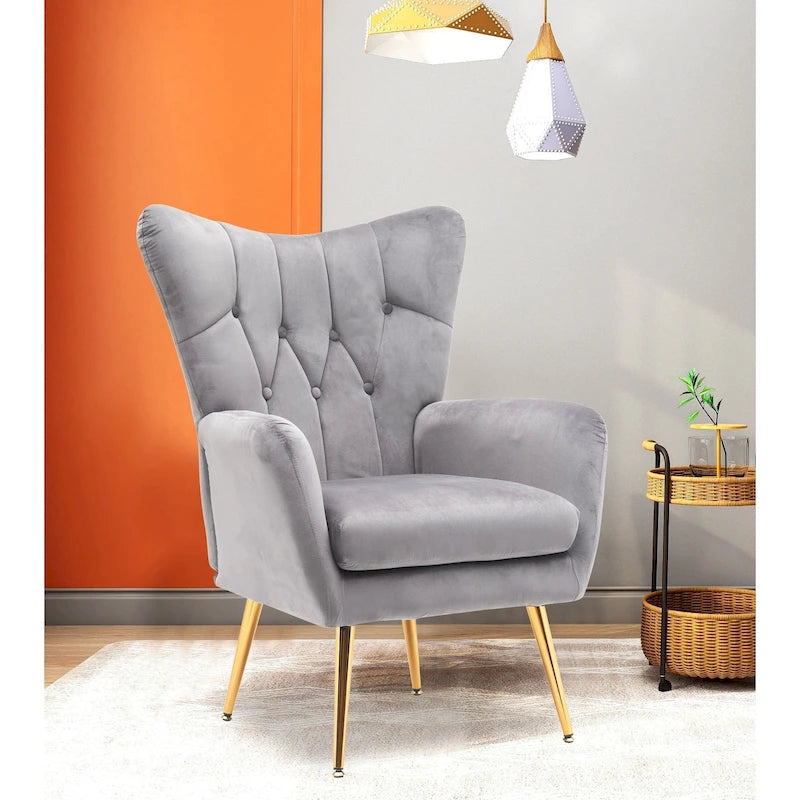 Mid Century Wingback Upholstered Accent Chair