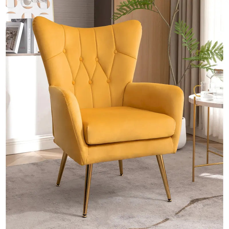 Mid Century Wingback Upholstered Accent Chair