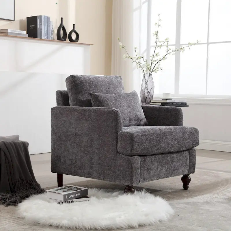 Wood Frame Armchair,Modern Accent Chair Lounge Chair for Living Room