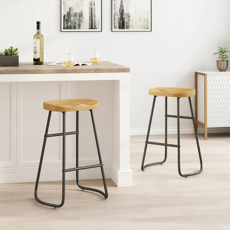 29.52  Stylish and Minimalist Bar Stools Set of 2, Counter Height Bar Stools, for Kitchen Island, Coffee Shop, Bar, Home Balcony