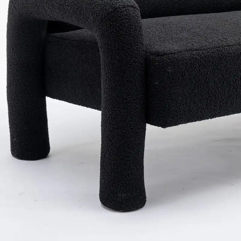 SEYNAR Mid-Century Modern Boucle 51  Solid Wood Curved Sofa