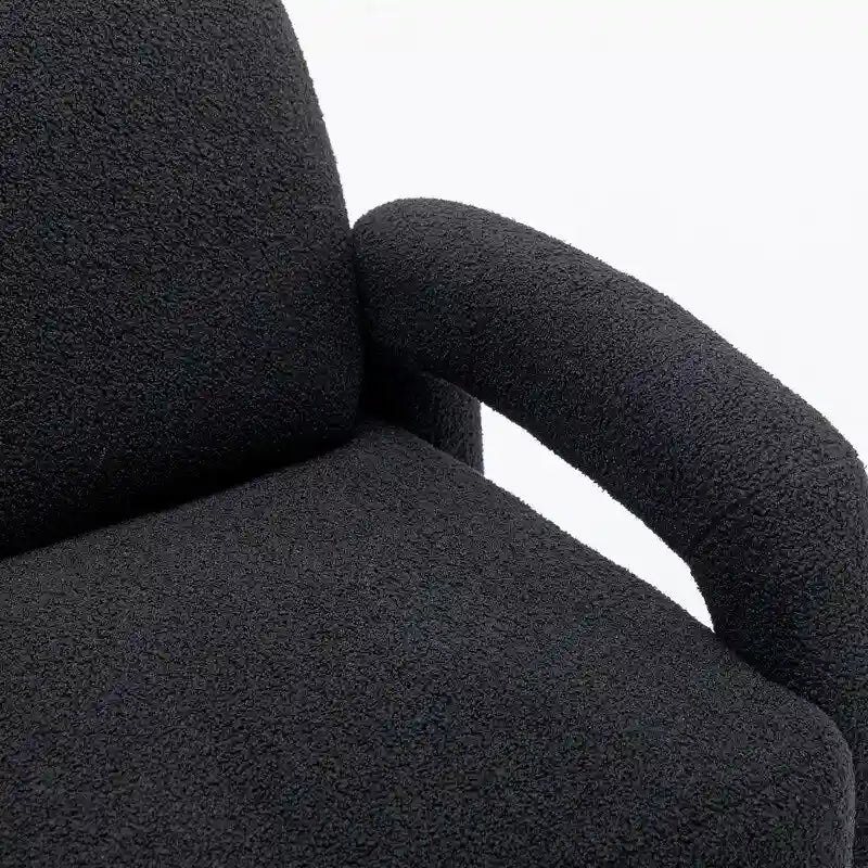 SEYNAR Mid-Century Modern Boucle 51  Solid Wood Curved Sofa