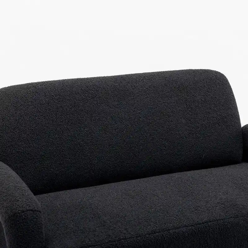 SEYNAR Mid-Century Modern Boucle 51  Solid Wood Curved Sofa