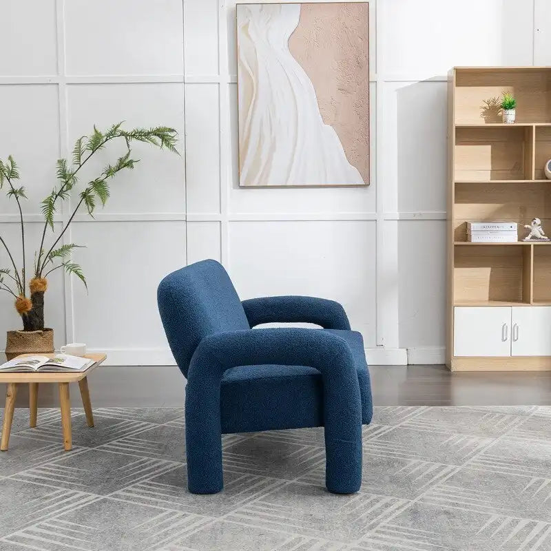 SEYNAR Mid-Century Modern Boucle 51  Solid Wood Curved Sofa
