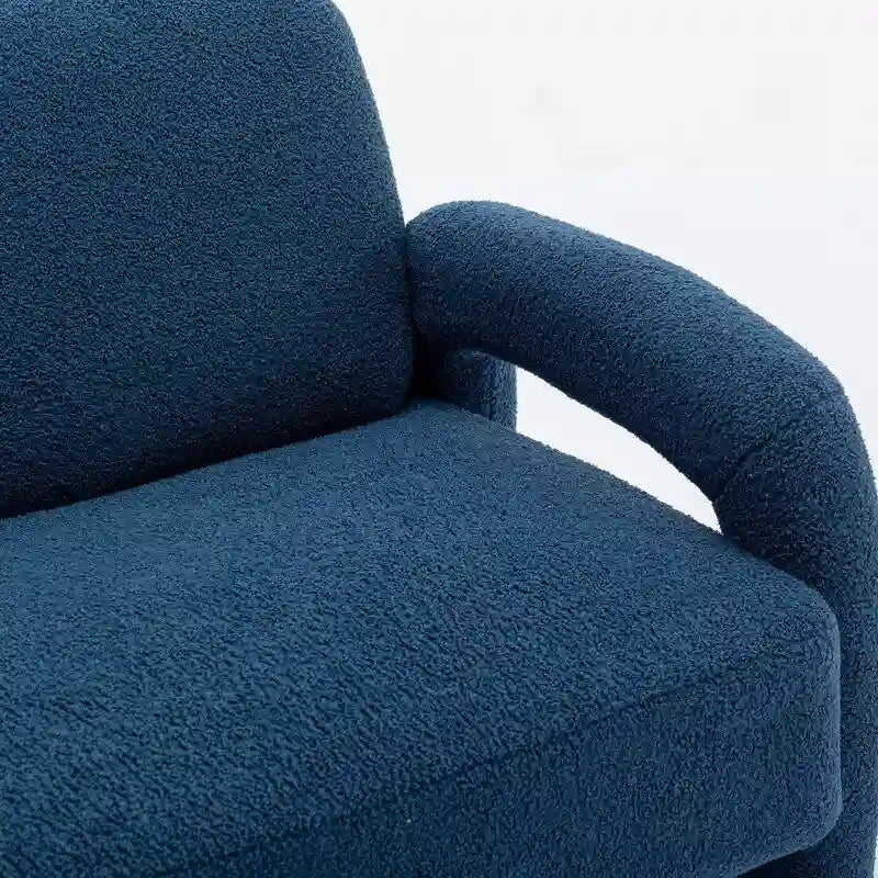 SEYNAR Mid-Century Modern Boucle 51  Solid Wood Curved Sofa