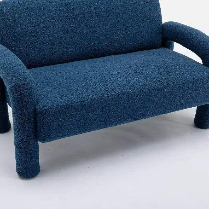 SEYNAR Mid-Century Modern Boucle 51  Solid Wood Curved Sofa