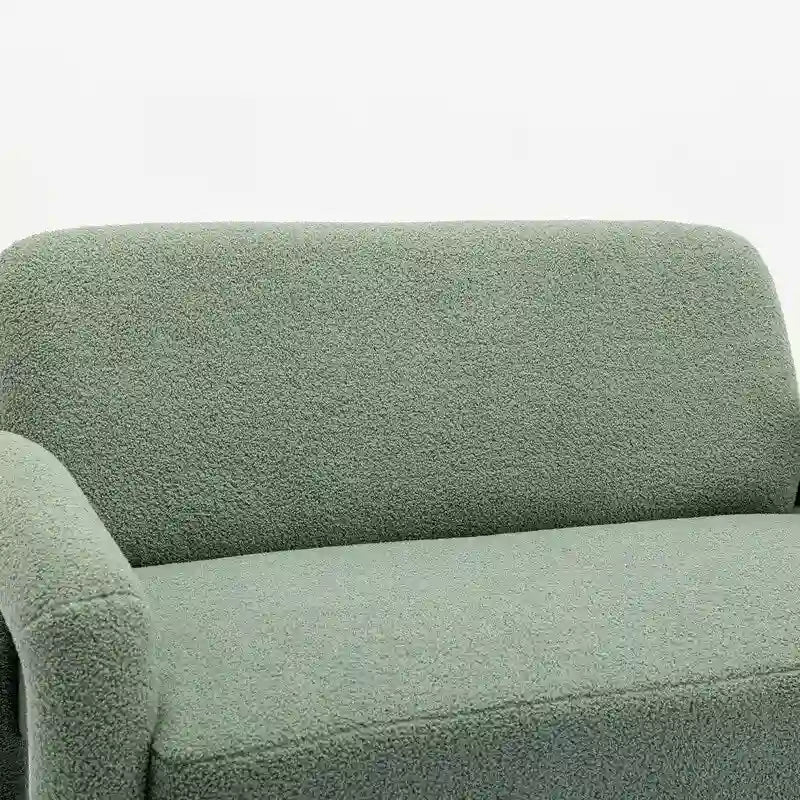 SEYNAR Mid-Century Modern Boucle 51  Solid Wood Curved Sofa