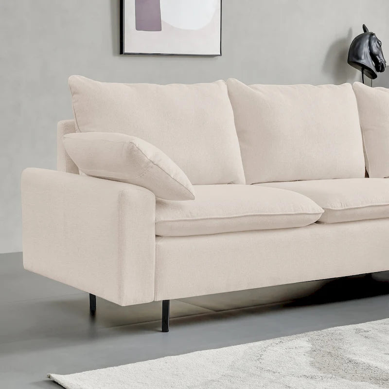 L-Shaped Upholstered Sectional Sofa with Chaise