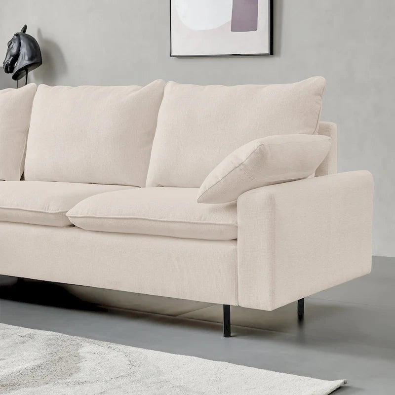 L-Shaped Upholstered Sectional Sofa with Chaise