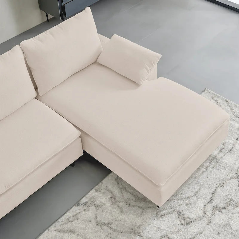 L-Shaped Upholstered Sectional Sofa with Chaise