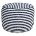 HomeRoots 18  Blue 100% Cotton Ottoman