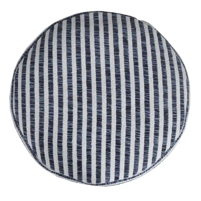 HomeRoots 18  Blue 100% Cotton Ottoman