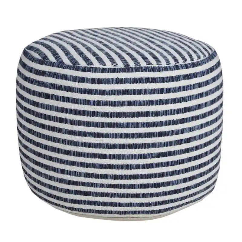 HomeRoots 18  Blue 100% Cotton Ottoman