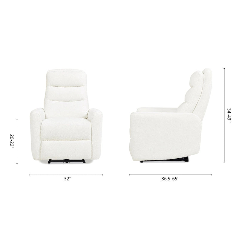 Bloomy 35.5  Boucle Upholstered High-Back Power Recliner Motion Chair