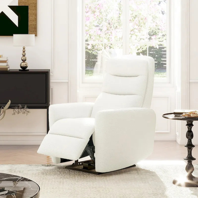 Bloomy 35.5  Boucle Upholstered High-Back Power Recliner Motion Chair
