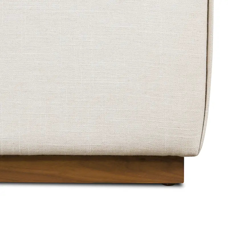 Poly & Bark Jarmo Ottoman with Adjustable Walnut Table - Full Grain Genuine Italian Leather