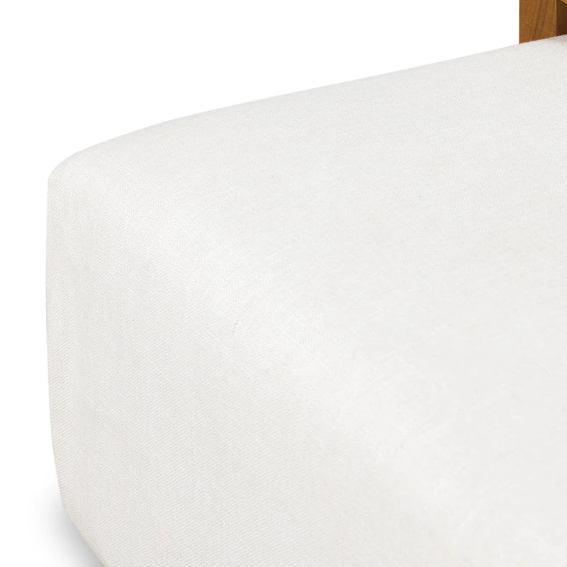 Poly & Bark Jarmo Ottoman with Adjustable Walnut Table - Full Grain Genuine Italian Leather