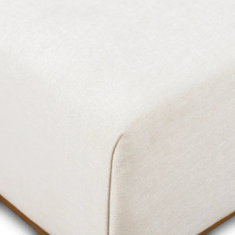 Poly & Bark Jarmo Ottoman with Adjustable Walnut Table - Full Grain Genuine Italian Leather