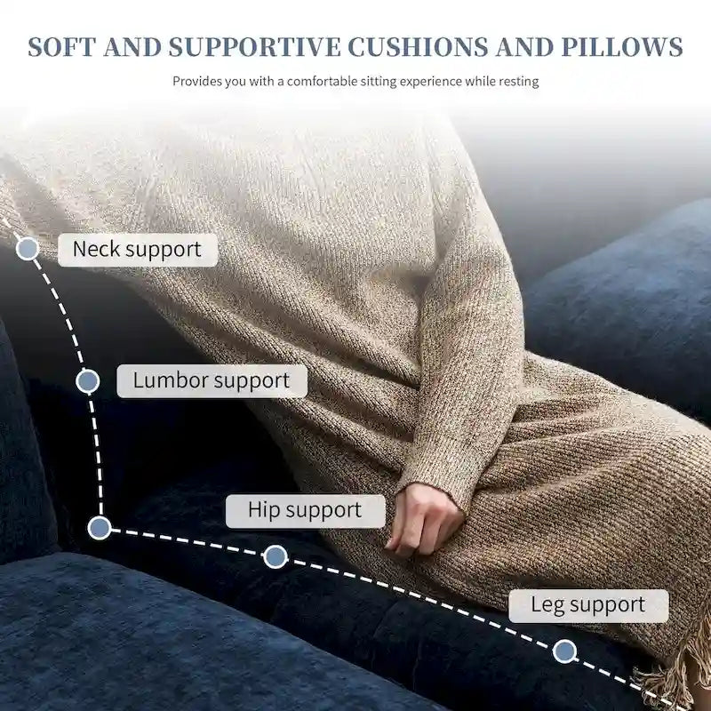 118*55  L-shaped Chenille Cloud Sofa with Double Seat Cushions, 5-seat Upholstered Sleeper Sofa Couch with Chaise Lounge