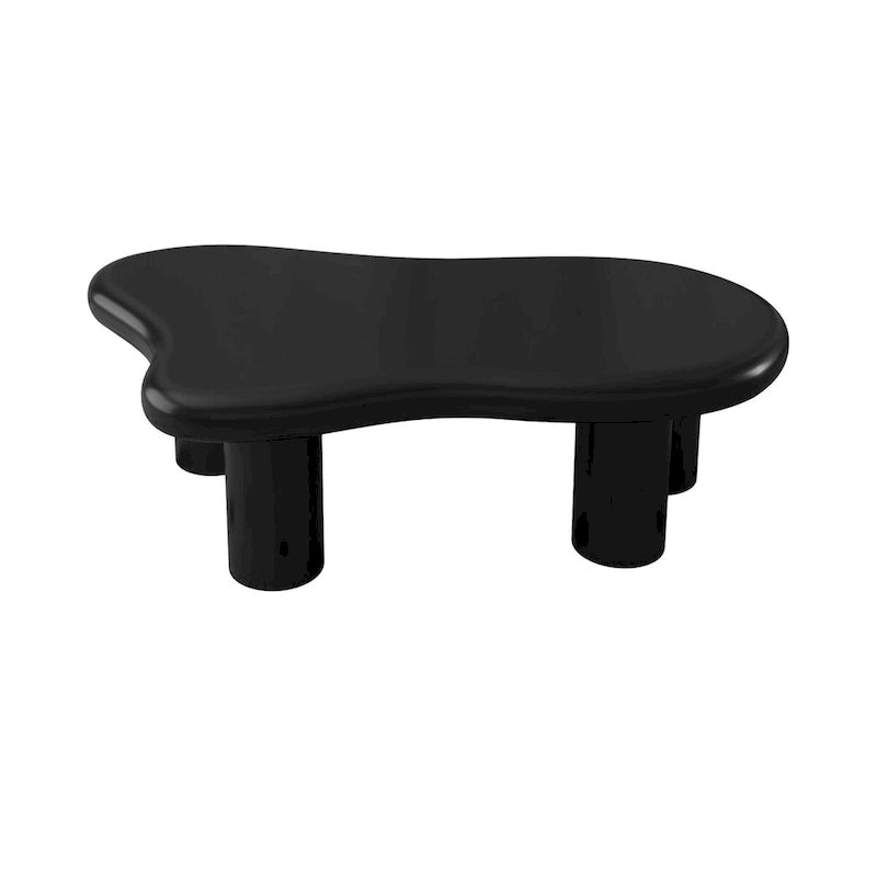40 Inch Black Cloud Shaped Coffee Table for Living Room
