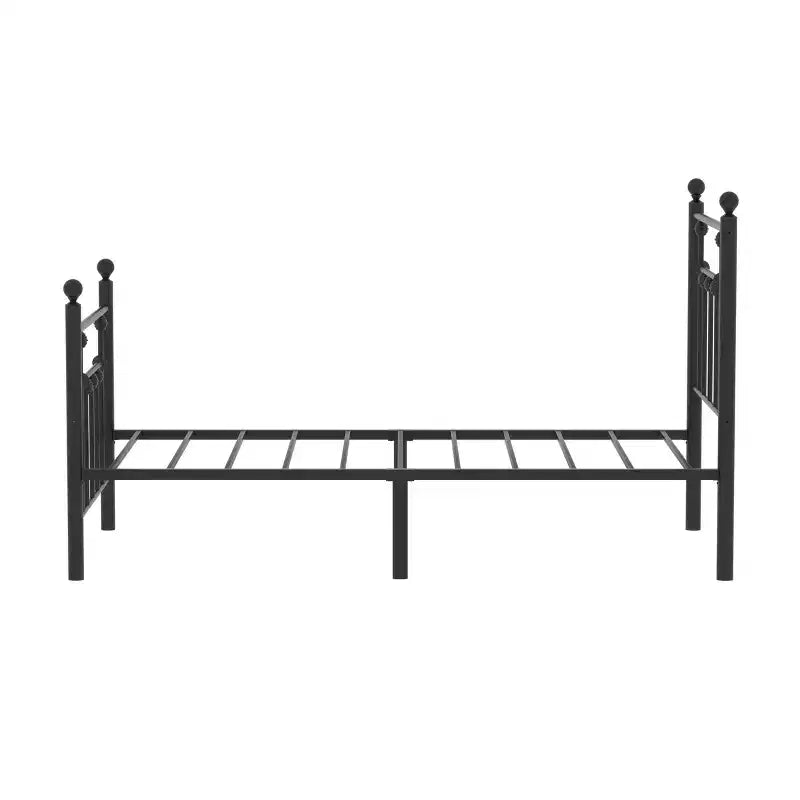 Cadre de lit plateforme en métal VECELO simple/double/queen avec tête et pied de lit, cadre de lit industriel, pas besoin de sommier tapissier, espace de rangement