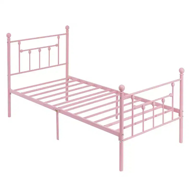 Cadre de lit plateforme en métal VECELO simple/double/queen avec tête et pied de lit, cadre de lit industriel, pas besoin de sommier tapissier, espace de rangement