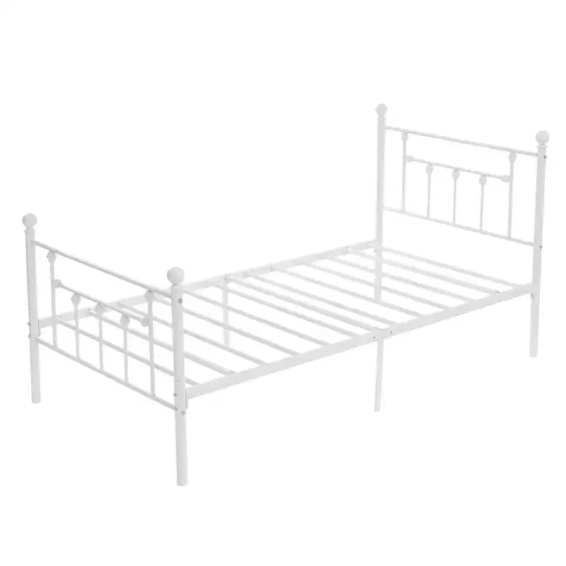 Cadre de lit plateforme en métal VECELO simple/double/queen avec tête et pied de lit, cadre de lit industriel, pas besoin de sommier tapissier, espace de rangement