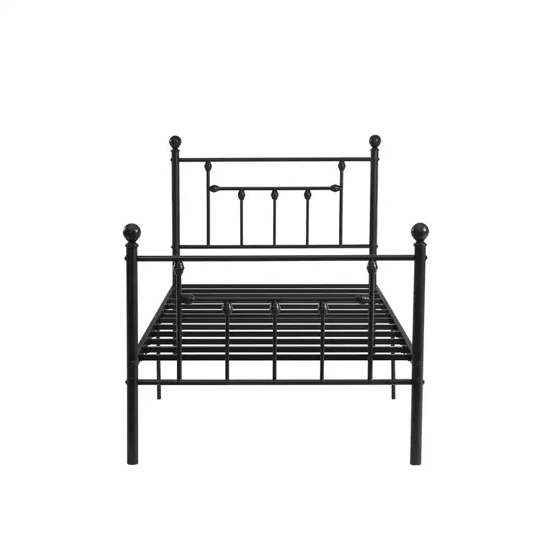 Cadre de lit plateforme en métal VECELO simple/double/queen avec tête et pied de lit, cadre de lit industriel, pas besoin de sommier tapissier, espace de rangement