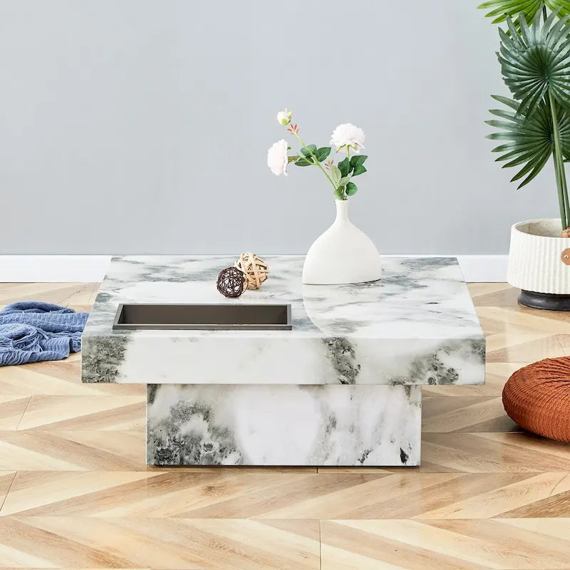 Coffee Table,Imitation Marble Pattern,Made Of Mdf Material,The Fusion Of Elegance And Natural Fashion