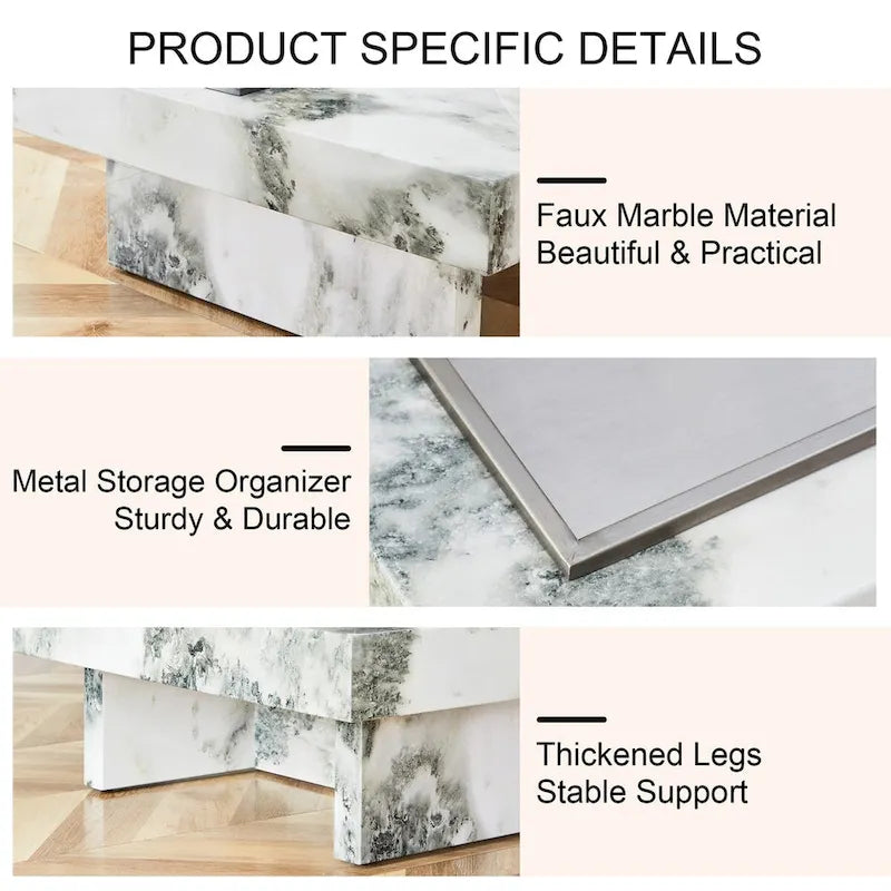 Coffee Table,Imitation Marble Pattern,Made Of Mdf Material,The Fusion Of Elegance And Natural Fashion