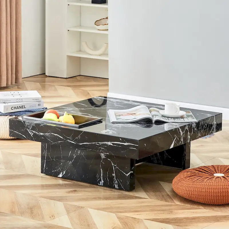 Coffee Table,Imitation Marble Pattern,Made Of Mdf Material,The Fusion Of Elegance And Natural Fashion
