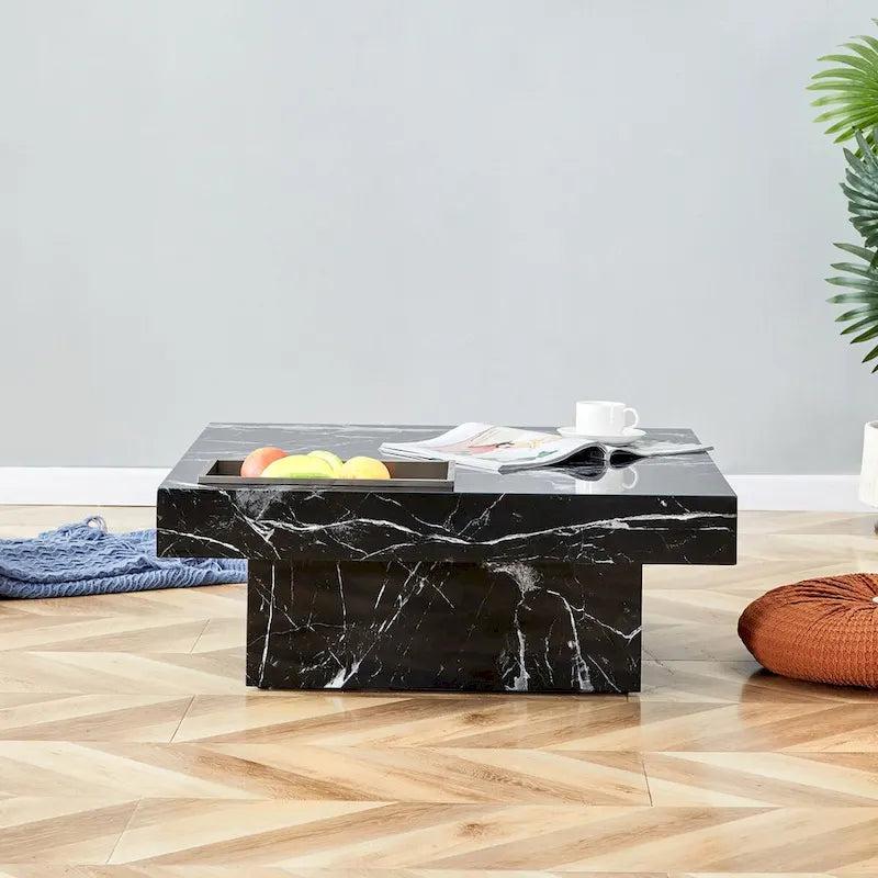 Coffee Table,Imitation Marble Pattern,Made Of Mdf Material,The Fusion Of Elegance And Natural Fashion