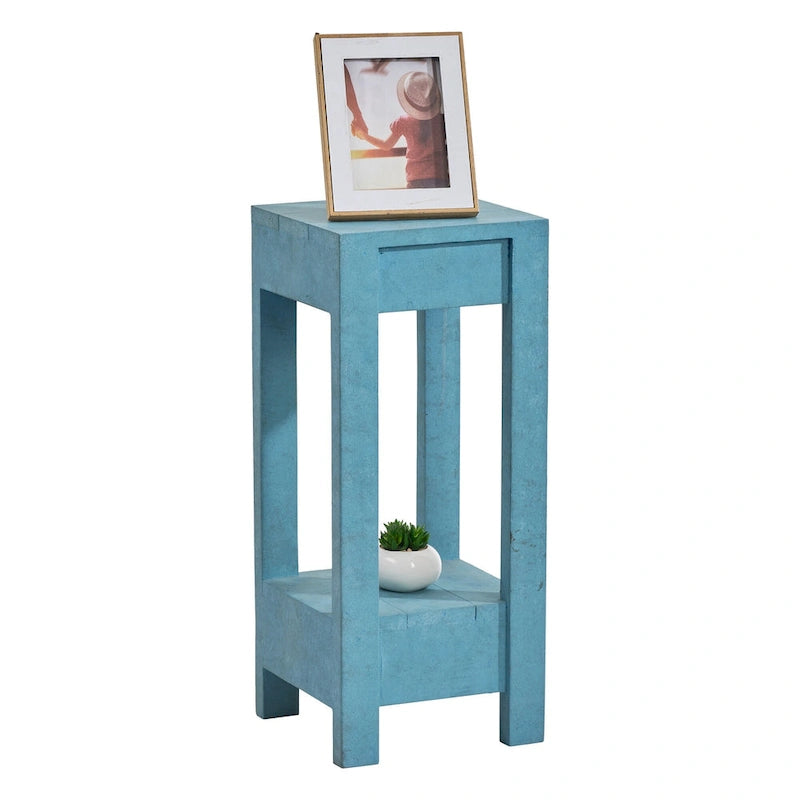 26 High Small Side Table End Table Square Nightstand for Bedroom Bed Side Living Room Sofa, D11 * W10.6 * H26